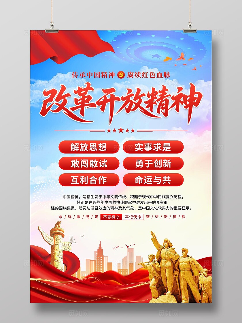 改革开放精神海报