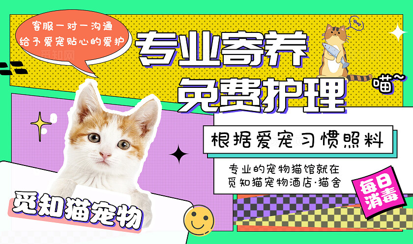 蓝色简约宠物轮播图常规