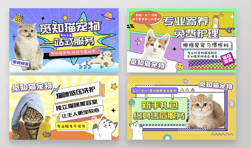 蓝色简约宠物轮播图常规