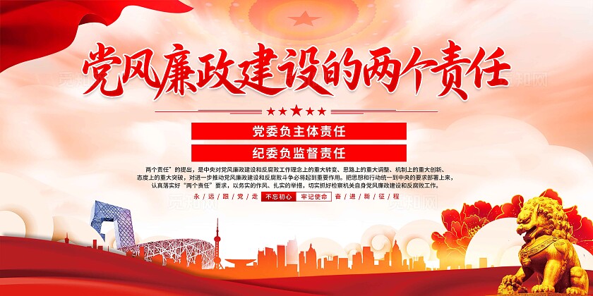 党风廉政建设的两个责任展板