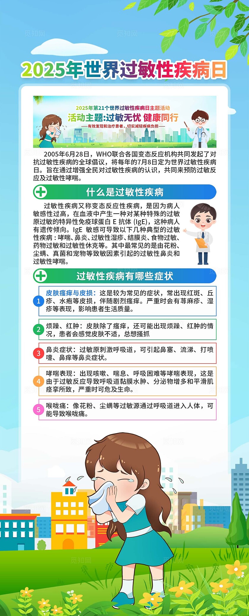 世界过敏性疾病日易拉宝