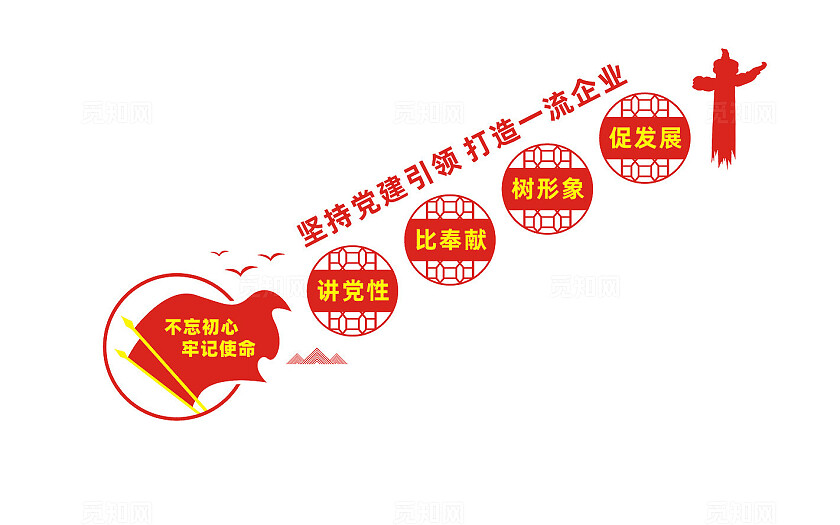 企业党建楼梯文化墙宣传标语