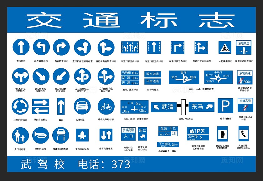 交通标志直行标志向左转弯标志向右转弯标志直行和向左转弯标志安全标识