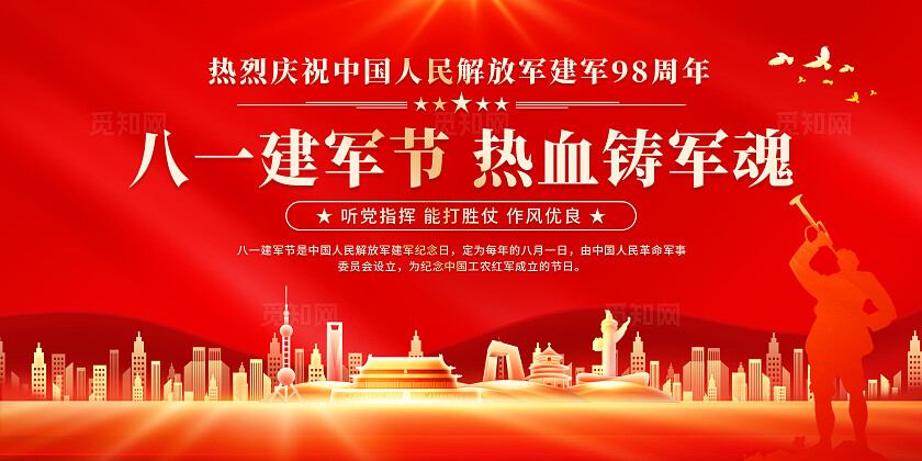 八一建军节展板