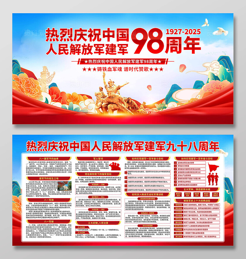八一建军节展板