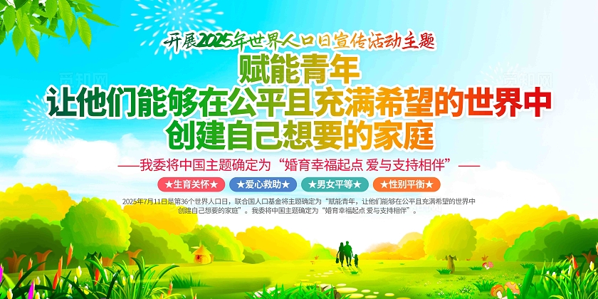 2025年世界人口日主题宣传展板