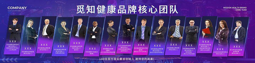 蓝色大气团队介绍展板常规