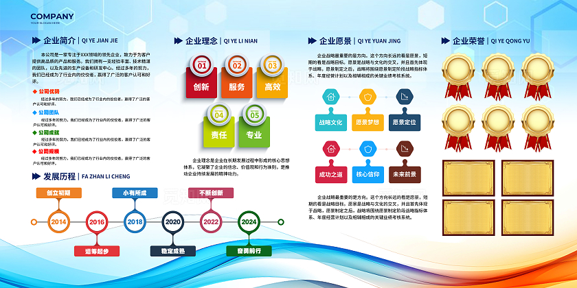 商务简约企业介绍公司简介宣传展板设计