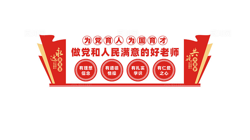 学校校园党建文化墙宣传标语