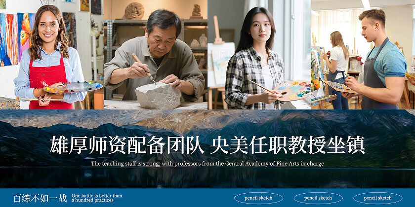 蓝色简约风暑假艺考招生宣传轮播bannerbanner轮播图