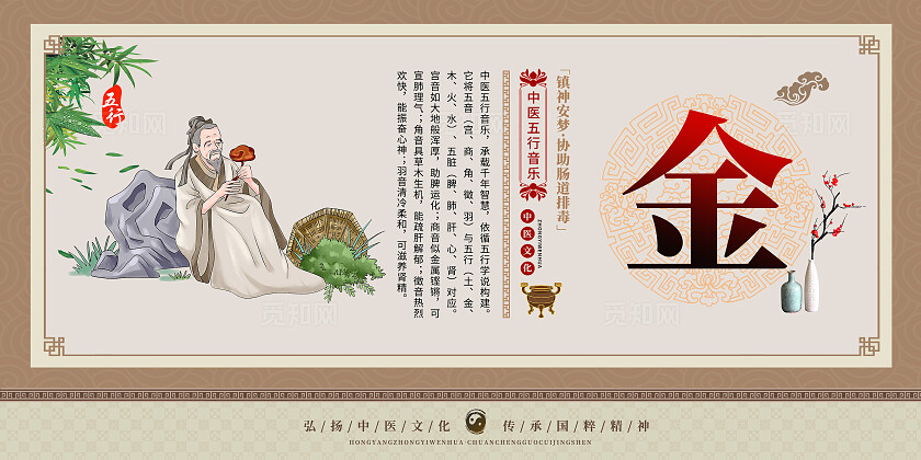 中国风五行养生中医文化宣传套图