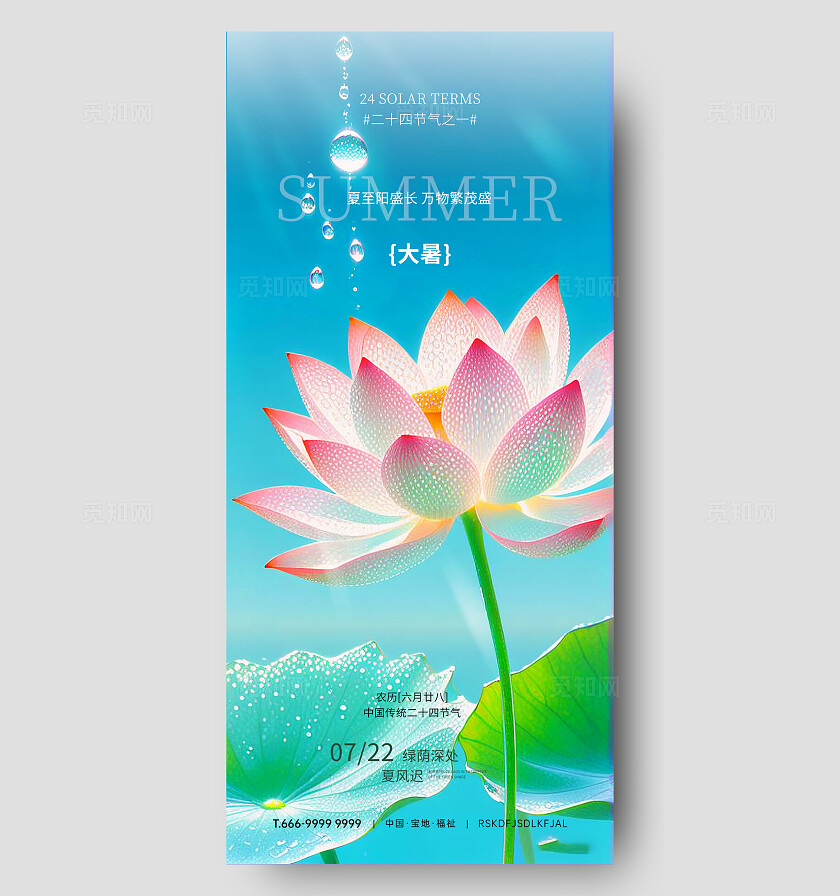 大暑节气海报