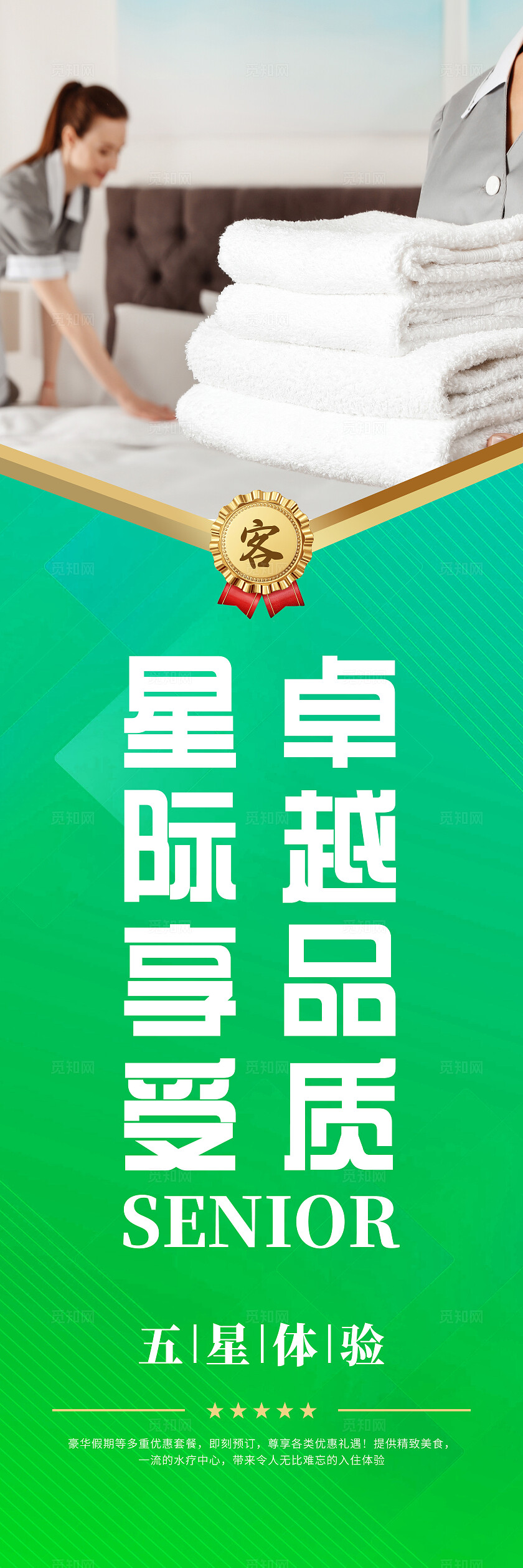 彩色大气酒店宣传挂图海报套图