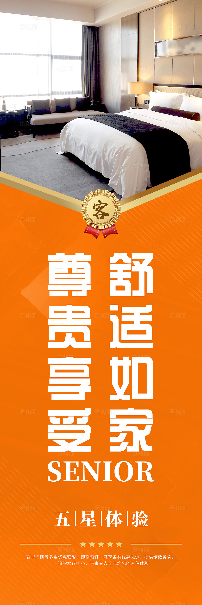 彩色大气酒店宣传挂图海报套图