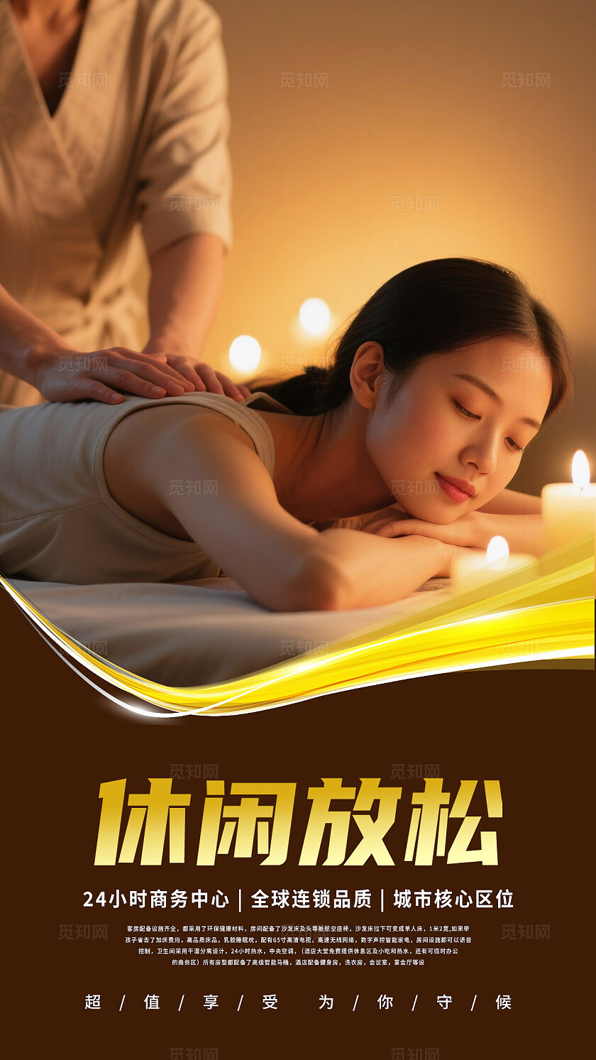 红棕色大气酒店宣传海报套图