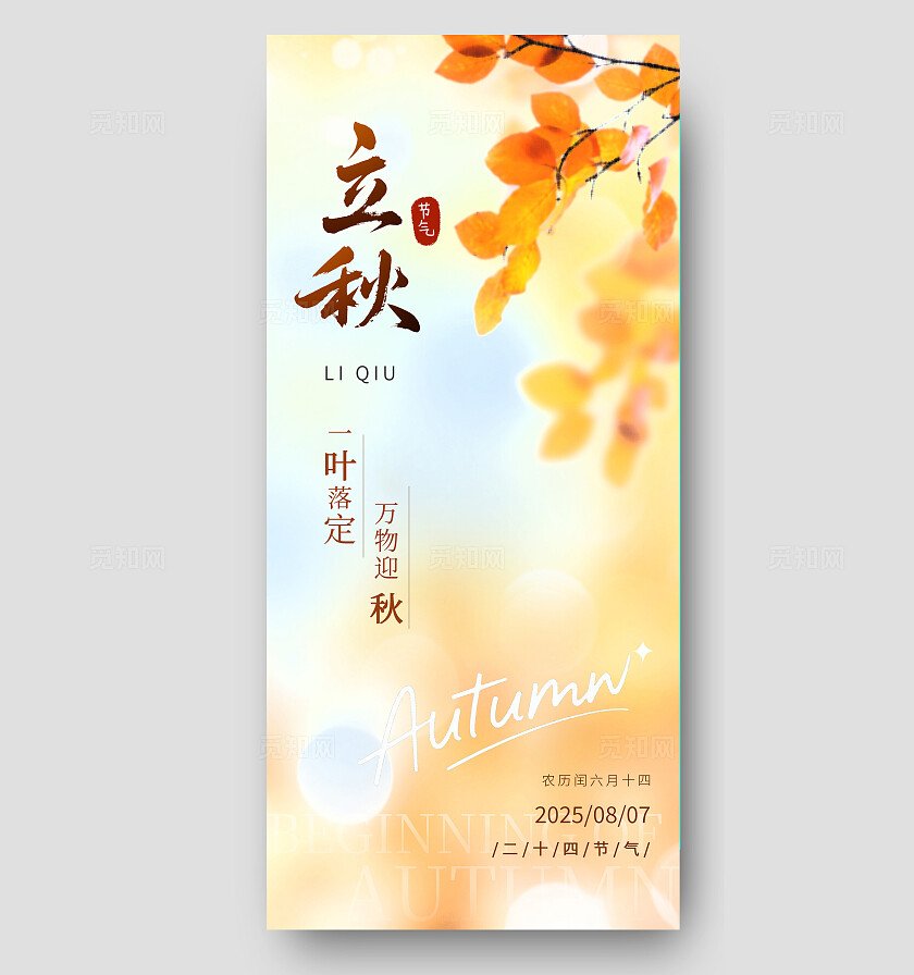 二十四节气之立秋节气海报