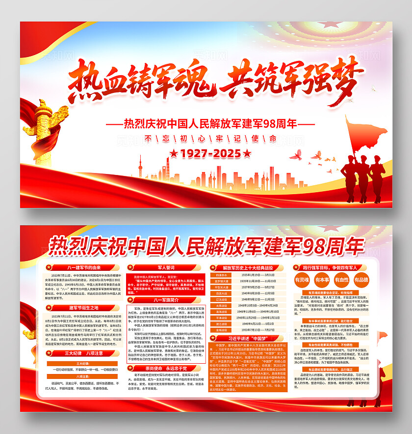 八一建军节展板81宣传栏