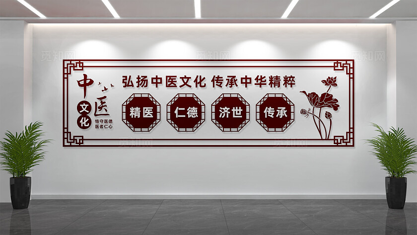 中医文化墙形象墙宣传标语