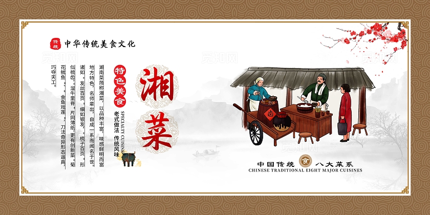 餐饮中国风中华传统美食八大菜系宣传套图