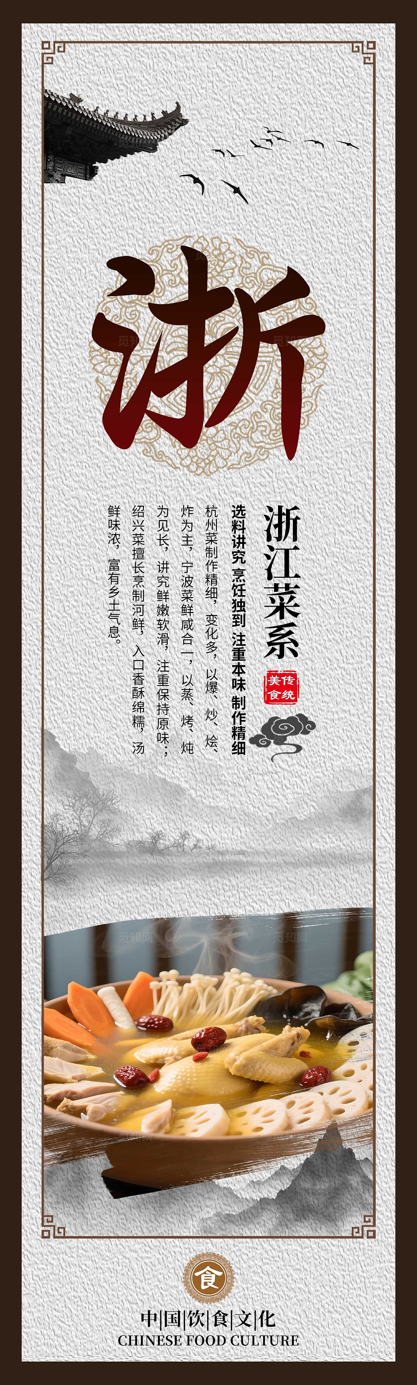 餐饮中国风中华传统美食八大菜系宣传套图