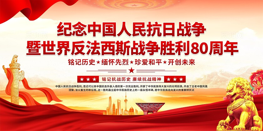 抗战胜利80周年纪念展板