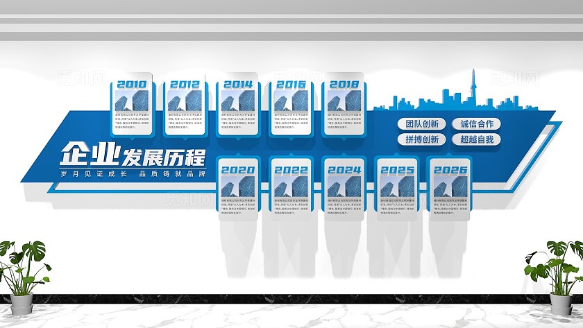 公司企业发展历程文化墙背景墙