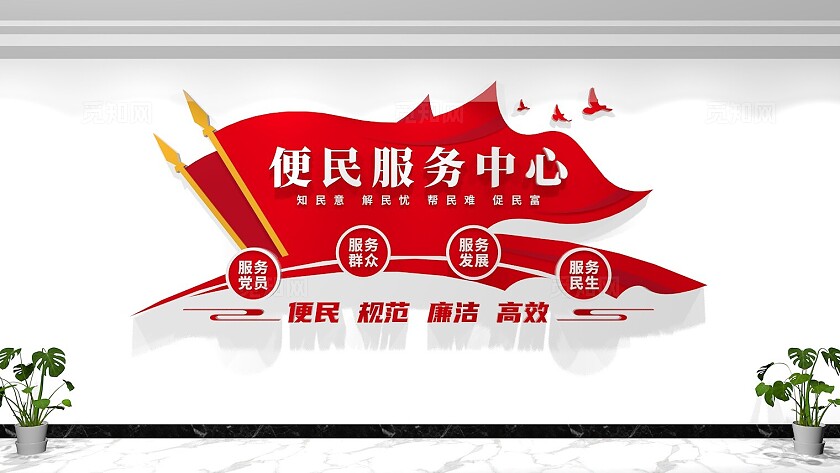 社区便民服务中心形象墙文化墙