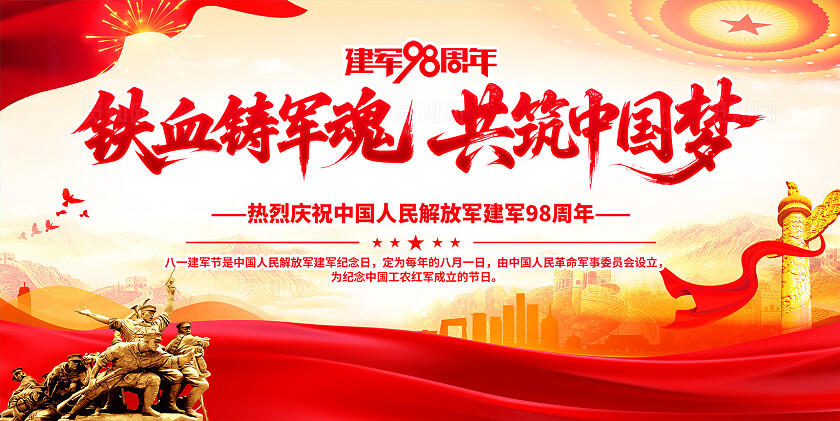 八一建军节展板背景
