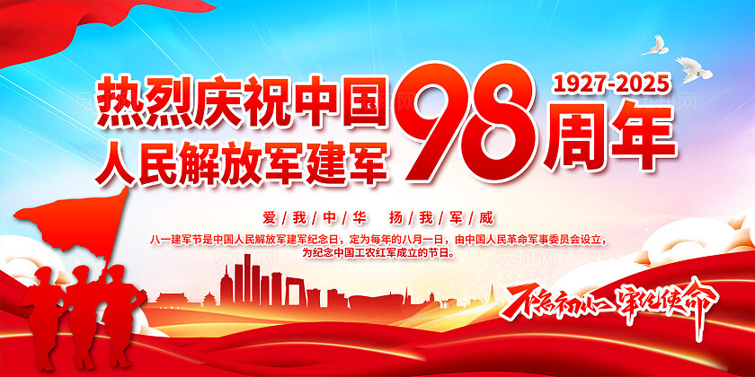 八一建军节背景展板