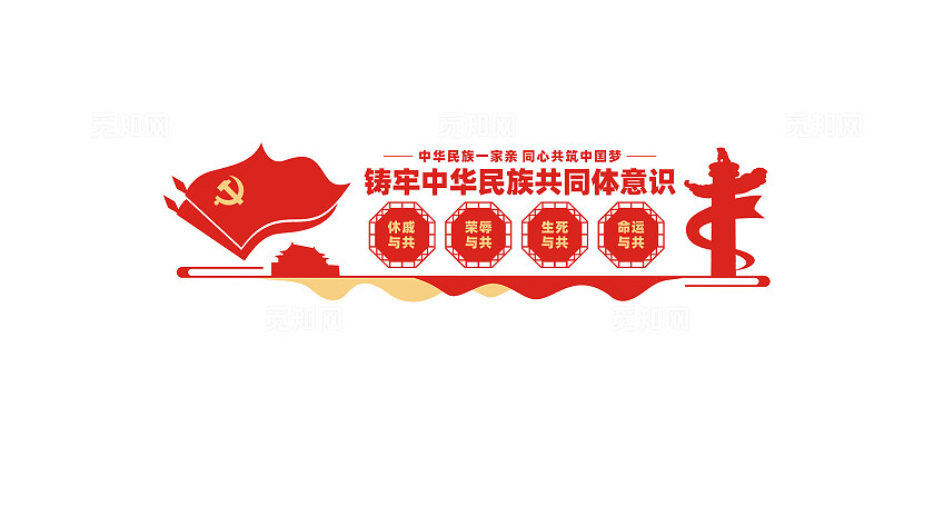 铸牢中华民族共同体意识党建文化墙