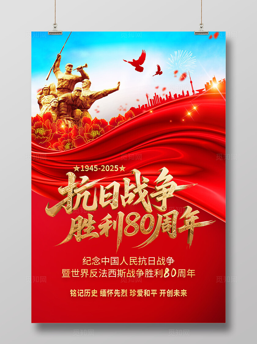 纪念抗战胜利80周年海报