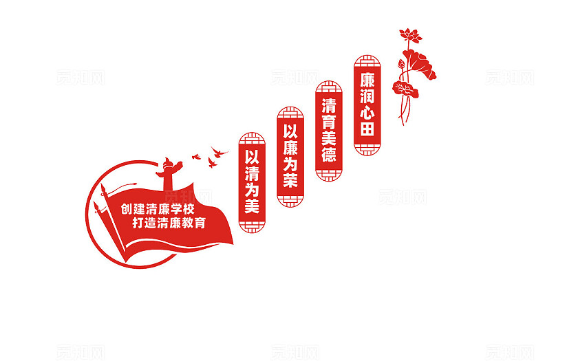 清廉学校楼梯文化墙宣传标语