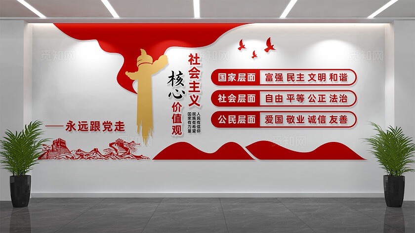 社会主义核心价值观党建文化墙
