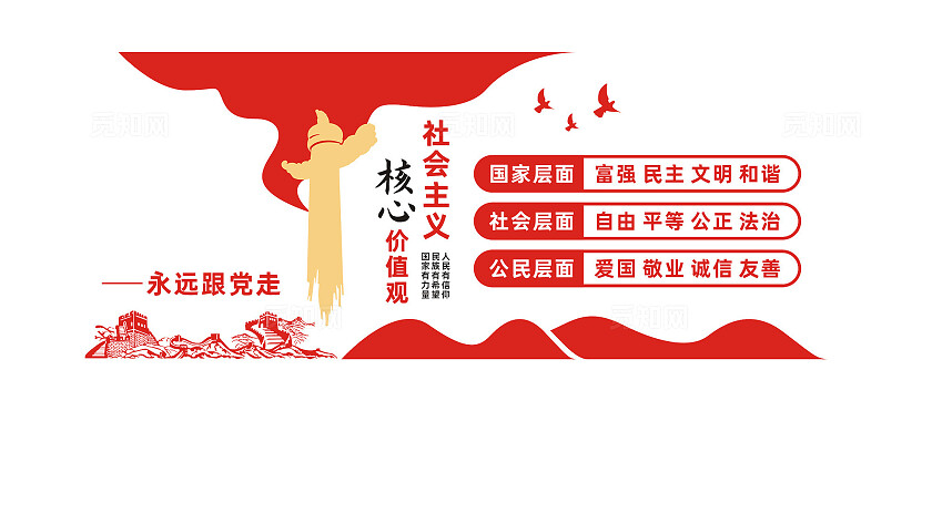 社会主义核心价值观党建文化墙