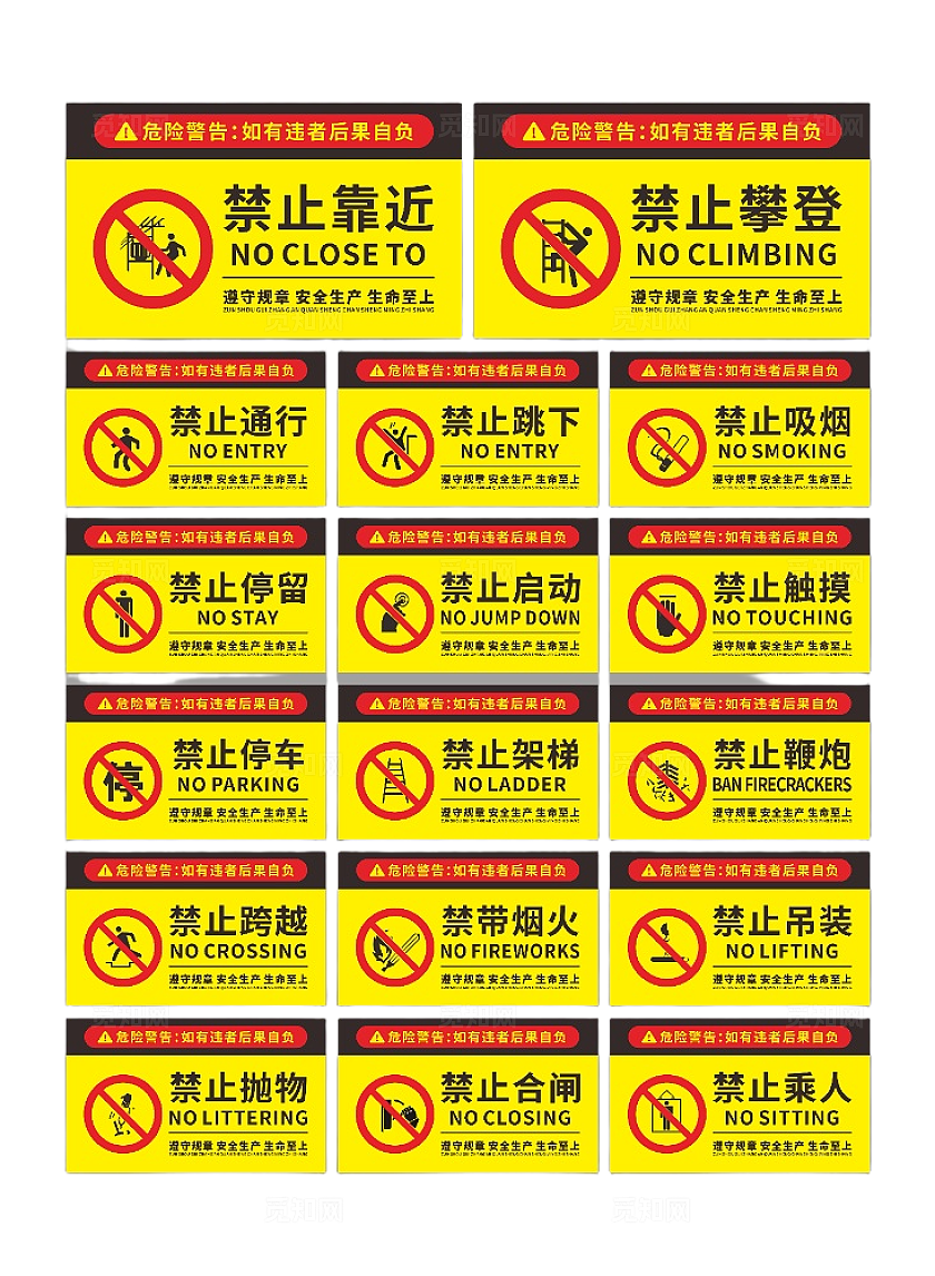 工地安全警示标识牌