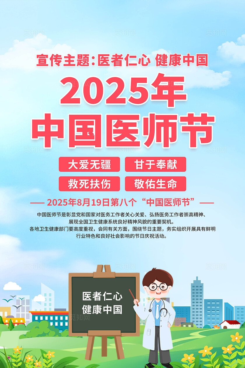 中国医师节海报