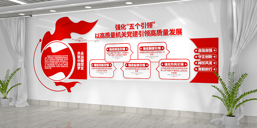 强化五个引领党建引领党建文化墙
