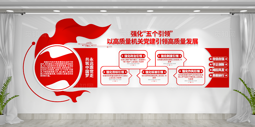 强化五个引领党建引领党建文化墙