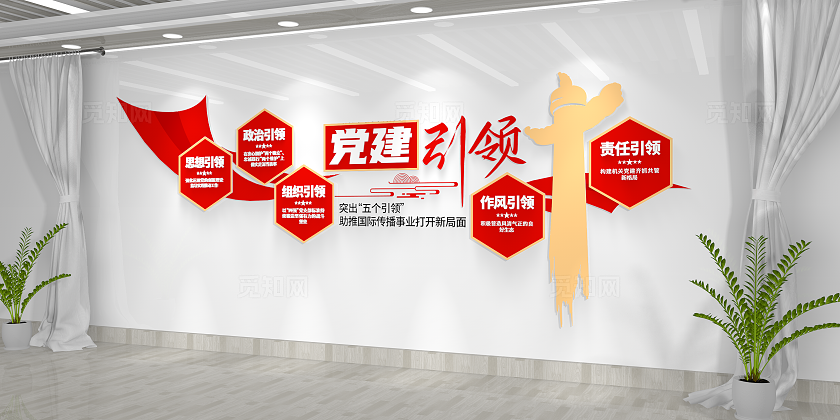 五个引领党建引领党建文化墙