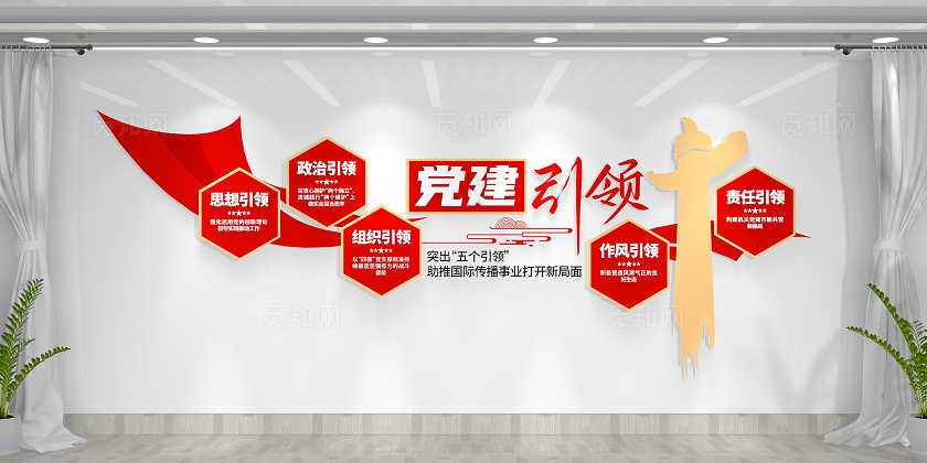五个引领党建引领党建文化墙