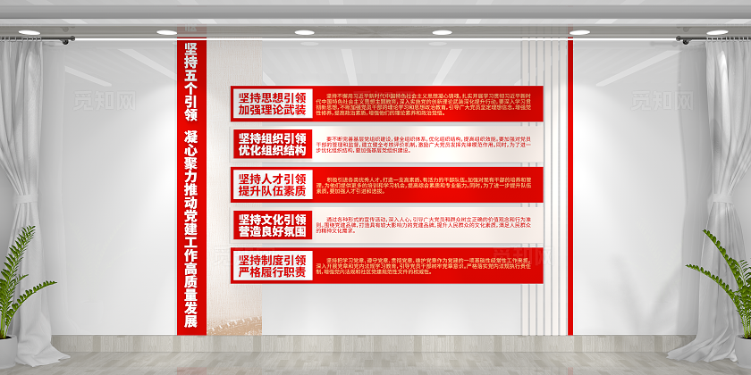 坚持五个引领推动党建工作高质量发展党建引领党建文化墙