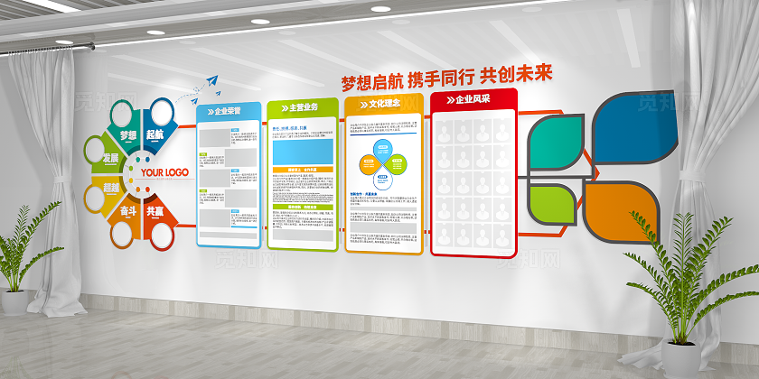 创意大气公司简介企业形象企业风采公司文化墙