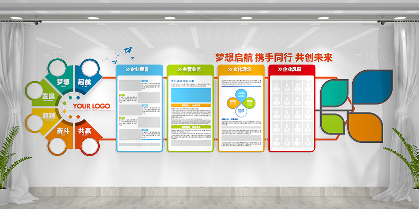 创意大气公司简介企业形象企业风采公司文化墙