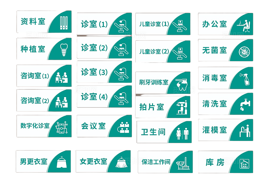 口腔医院医疗门牌图标导视牌VI