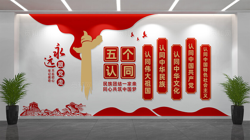 五个认同民族团结文化墙宣传标语