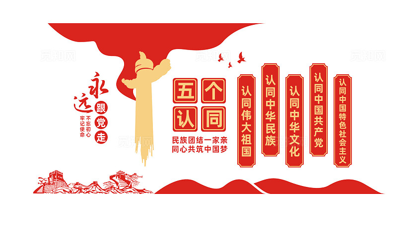 五个认同民族团结文化墙宣传标语