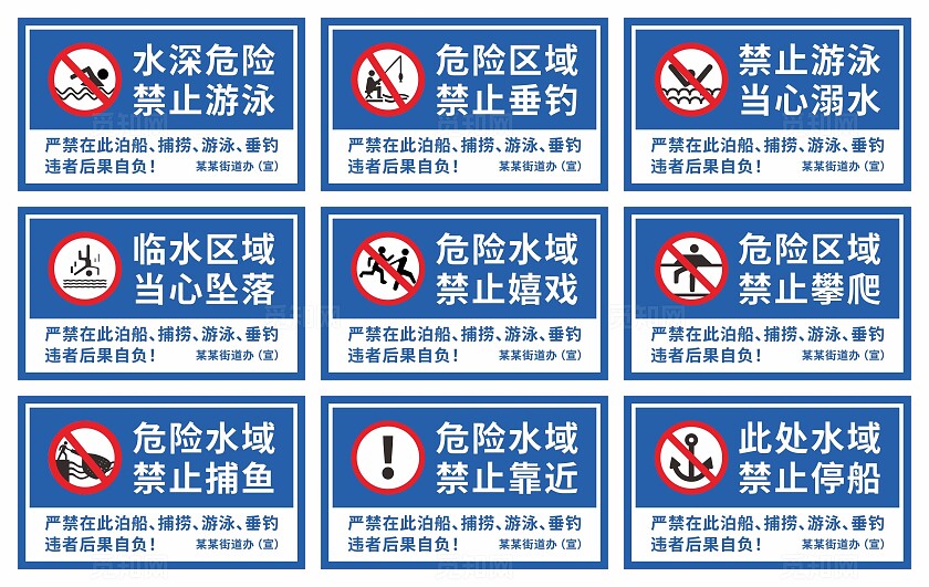 水深危险警示牌