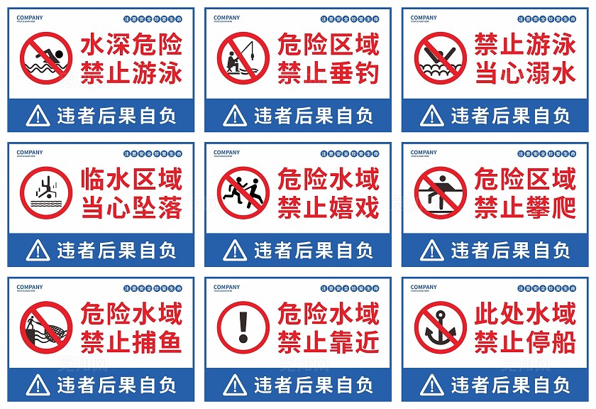水深危险警示牌