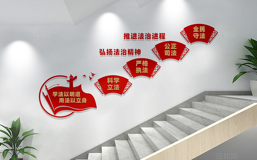 法治中国建设楼梯文化墙