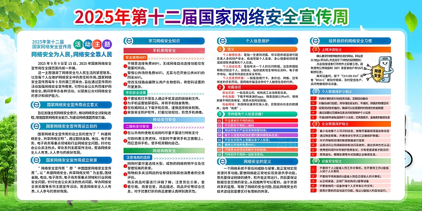 蓝色大气国家网络安全宣传周宣传栏